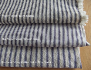 Blue Ticking Stripe Fabrics