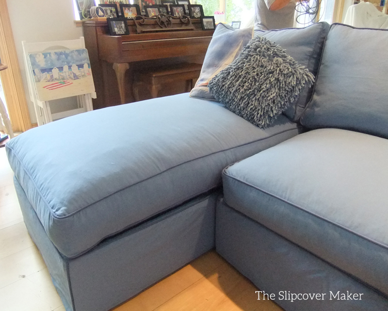 Blue Canvas Slipcover for Big Sectional Sofa