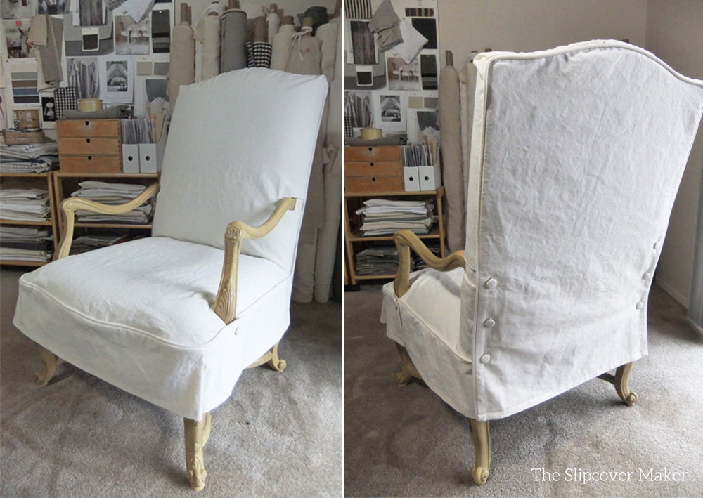 French Chair Slipcover Natural Canvas