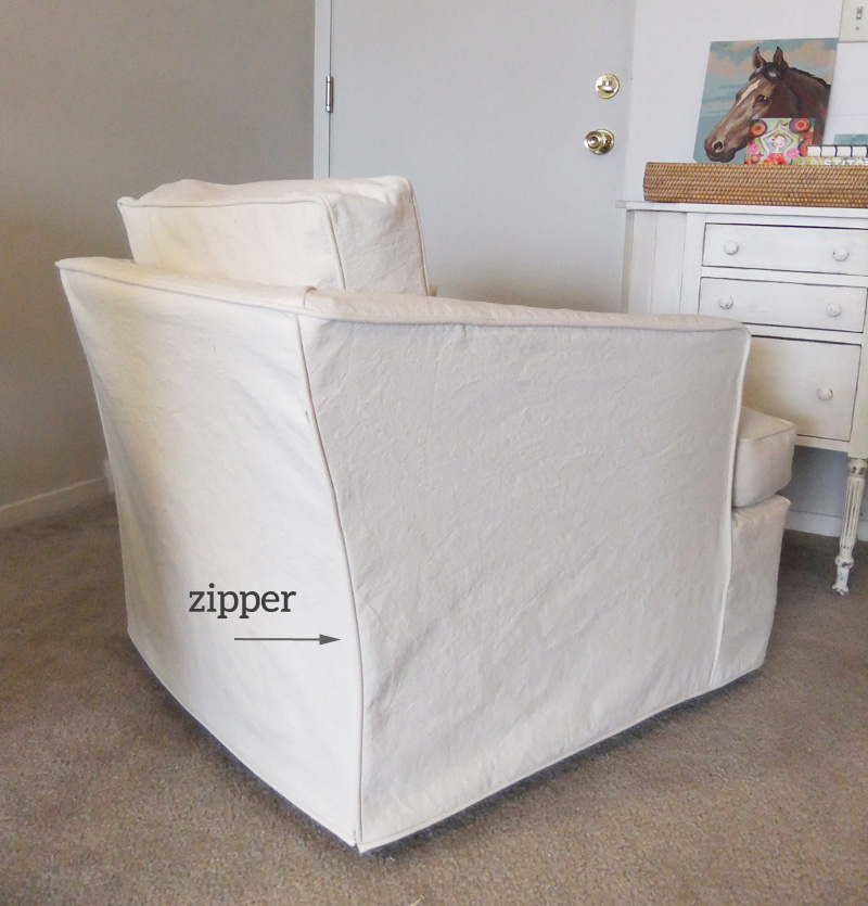 Slipcover with Zipper Opening