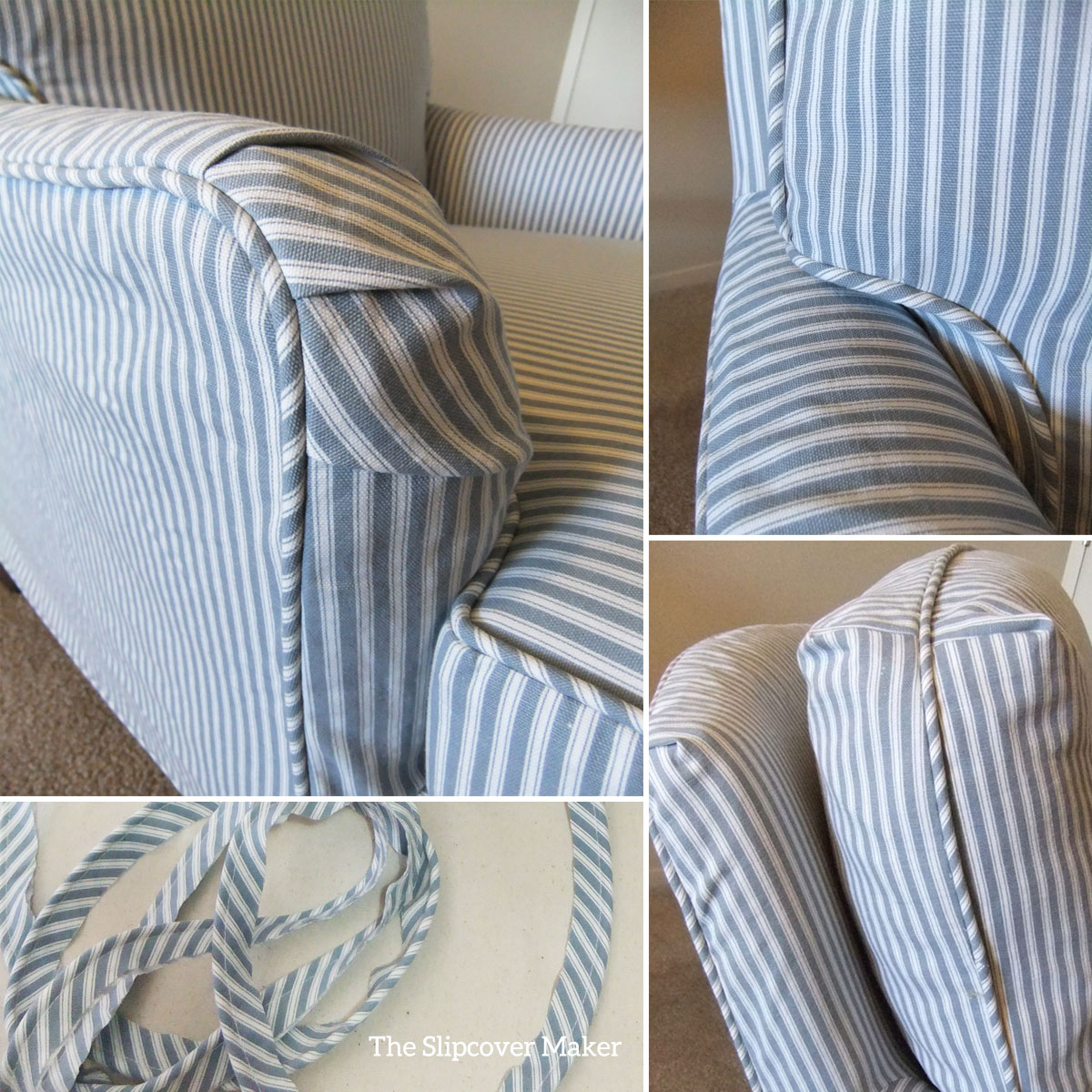 Ticking Stripe Slipcover for Old Drexel Chair