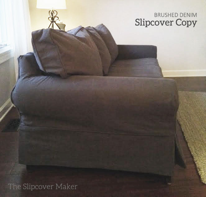 Beefy Brushed Charcoal Denim Slipcover