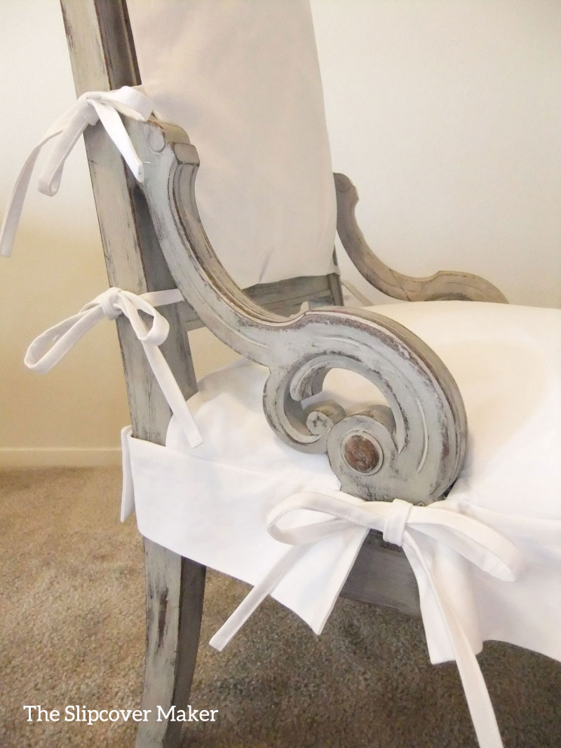 White Twill Slipcover for French Chair