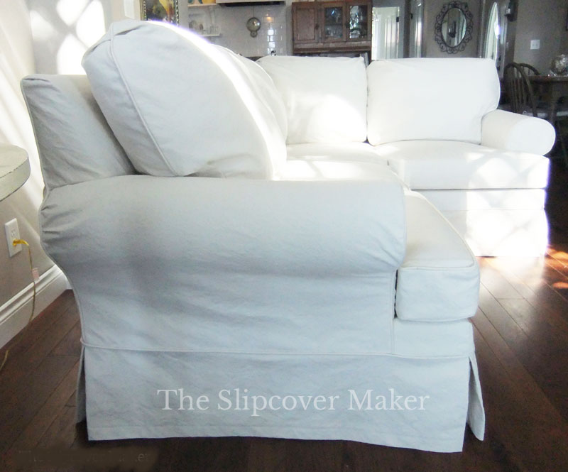 Sofa Slipcovers-white Washed Cotton Canvas Fitted Slipcovers-local ONLY 