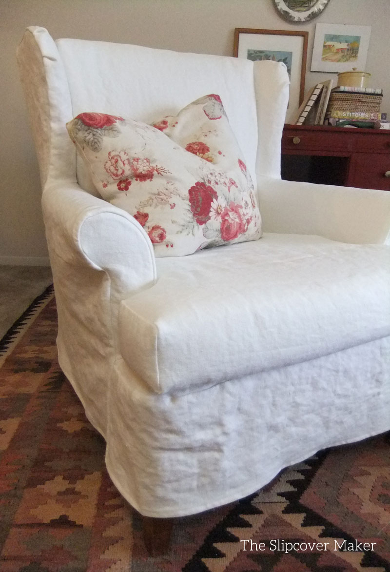 white armchair slipcover