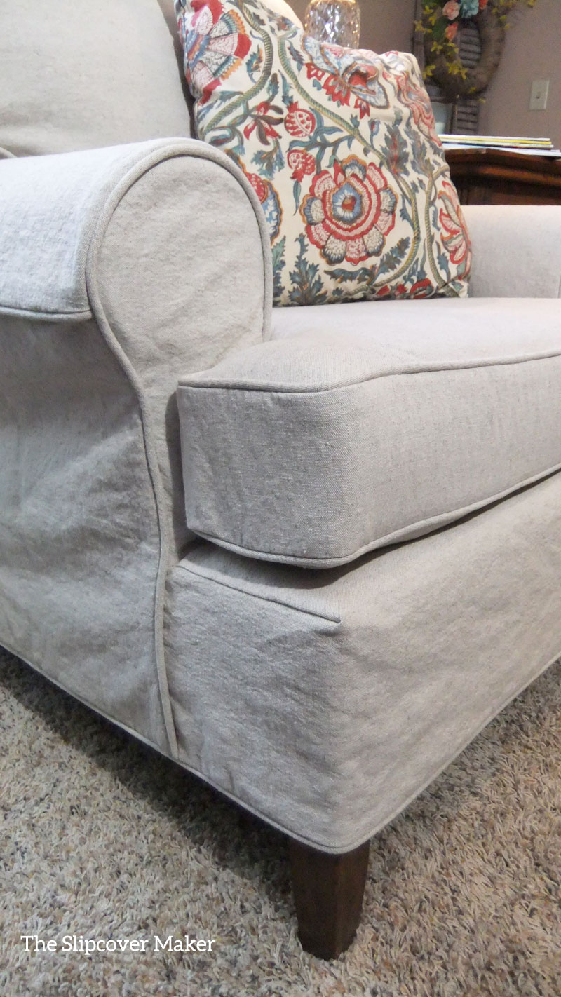 Oatmeal Linen Cotton Armchair Slipcover