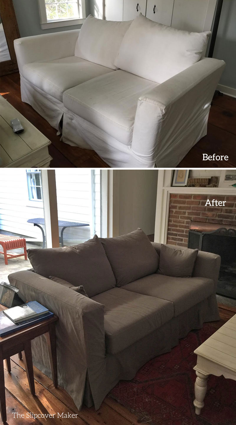 Replacement Denim Slipcover for Tuxedo Arm Sofa