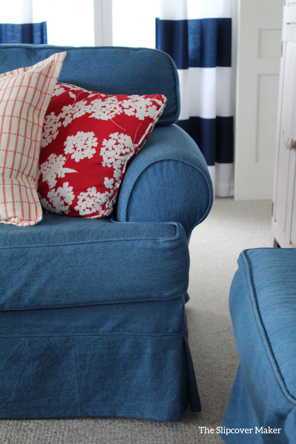 Classic Indigo Denim Love Seat Slipcover