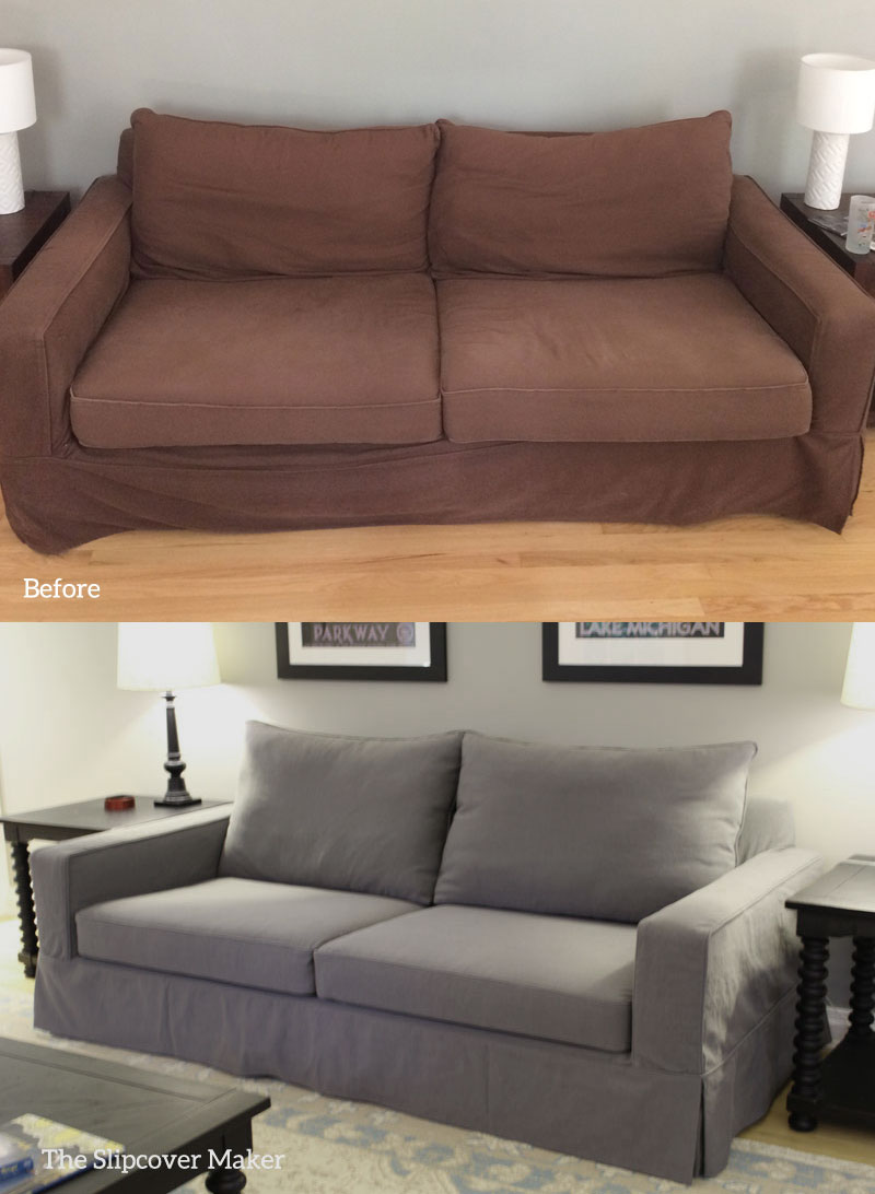 Charcoal Slipcover for Pottery Barn Sofa