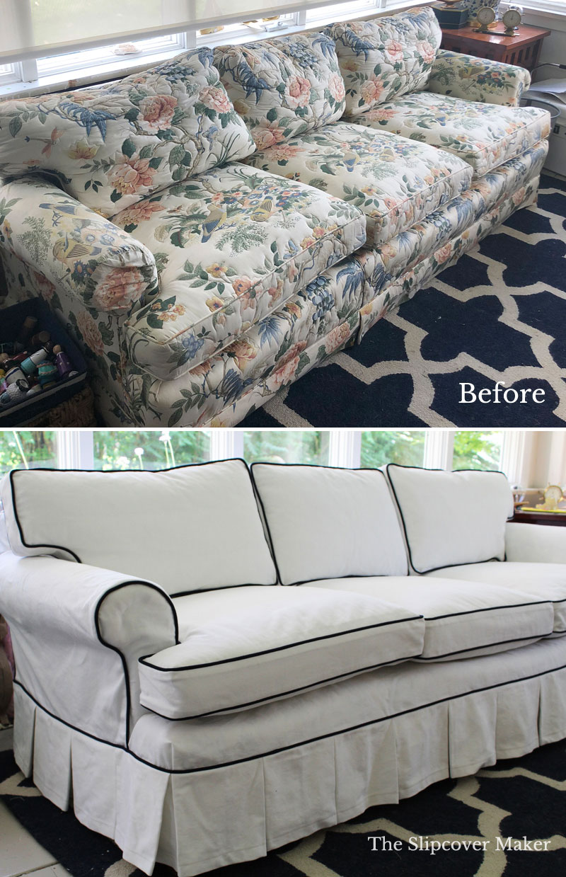 Old Henredon Sofa With New Slipcover