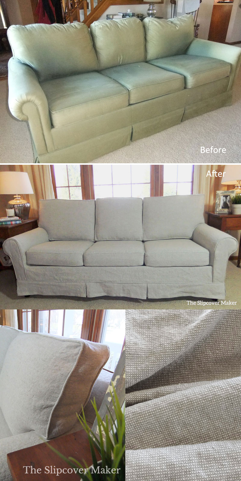 Linen Slipcover for Old Sleeper Sofa