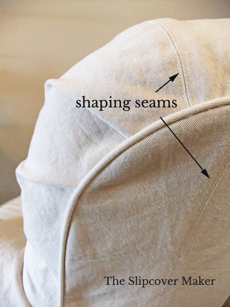 Shaping Seam Details on Denim Slipcover