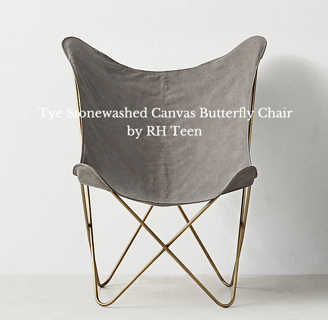 RH Stonewashed Canvas Butterfly Chair