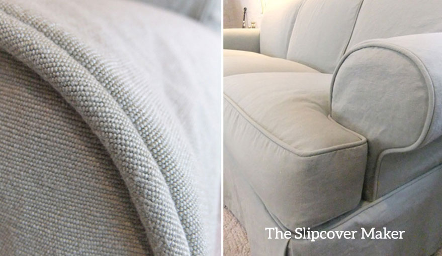 Canvas Slipcover Trimmed with Welt Cord
