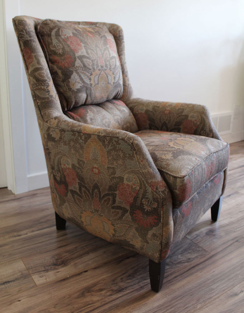 Arhaus Chair Before Slipcover Makeover