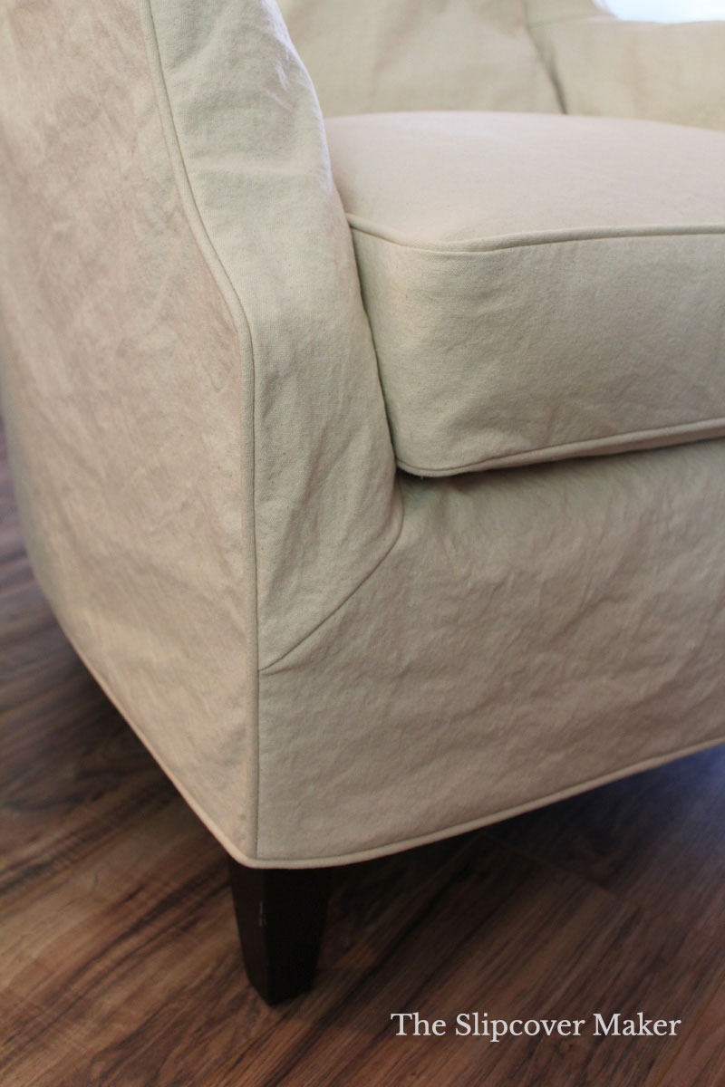 Natural Canvas Slipcover Corner Detail