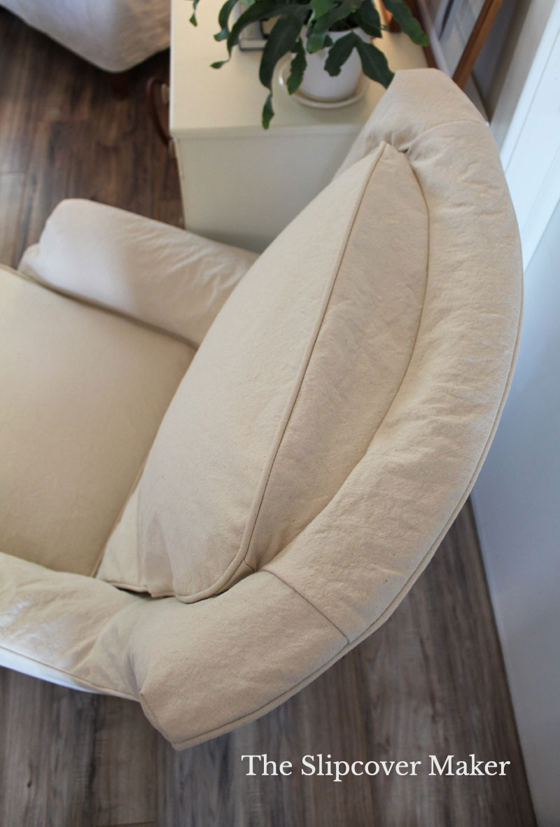 How I Slipcovered This Tricky Attached Back Chair – The Slipcover