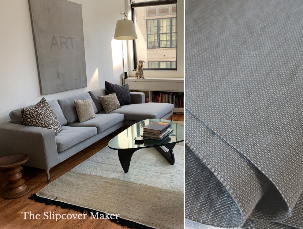 Grey Cotton Poly Canvas for Slipcovers