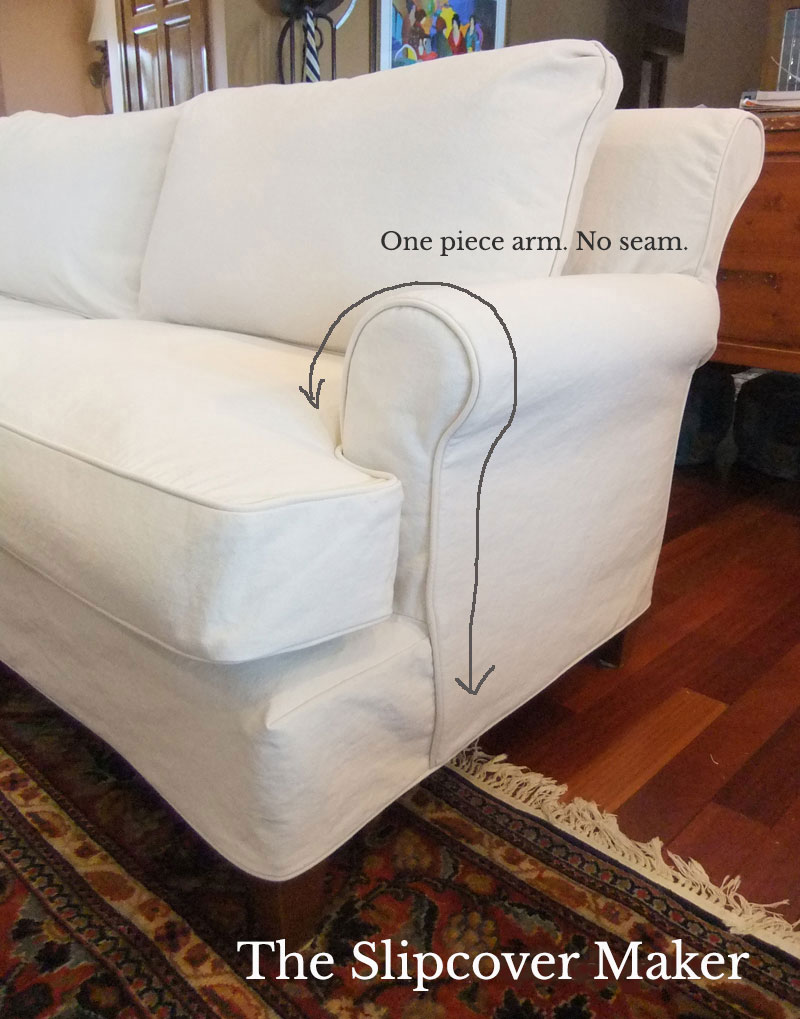 Sofa Slipcover with One Piece Arm