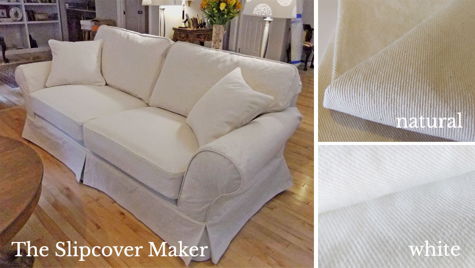 The Slipcover Maker Natural and White Bull Denim Fabrics