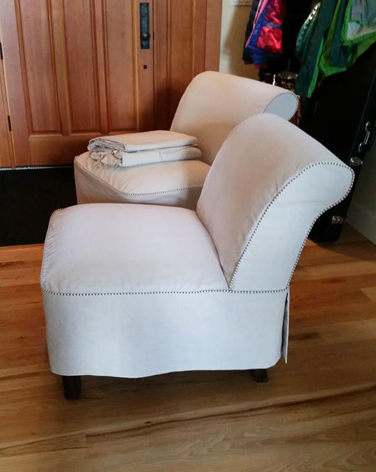 Slipcover for armless slipper chair sale