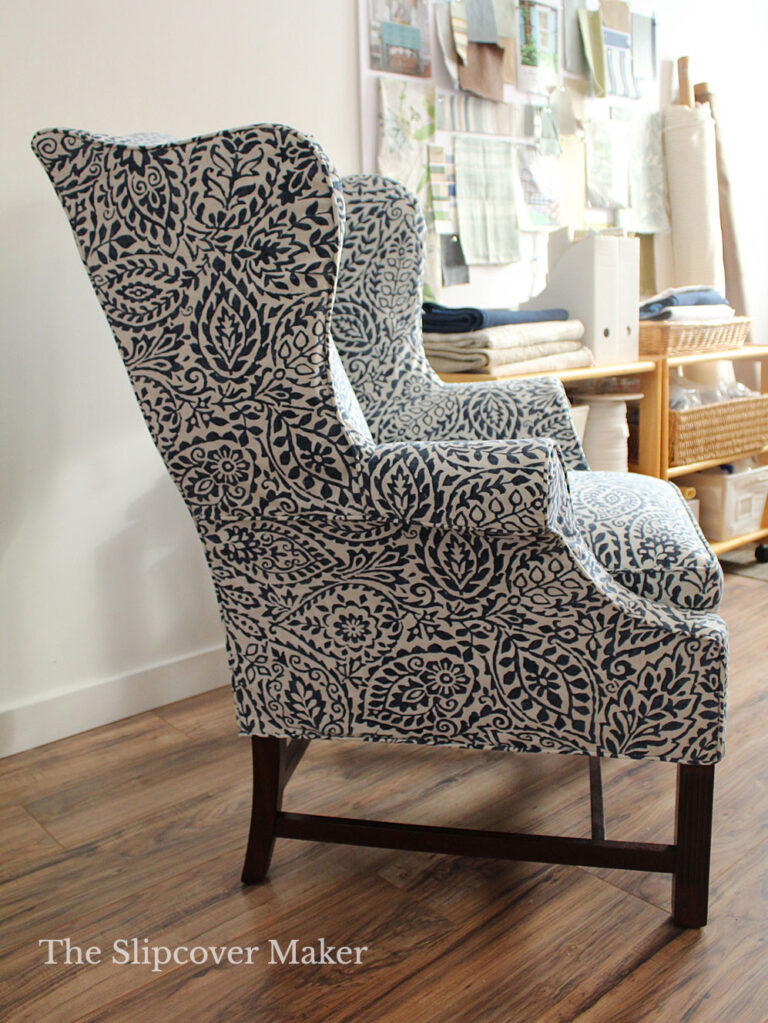 A Simple Slipcover Fix for a Complicated Wing Back Chair