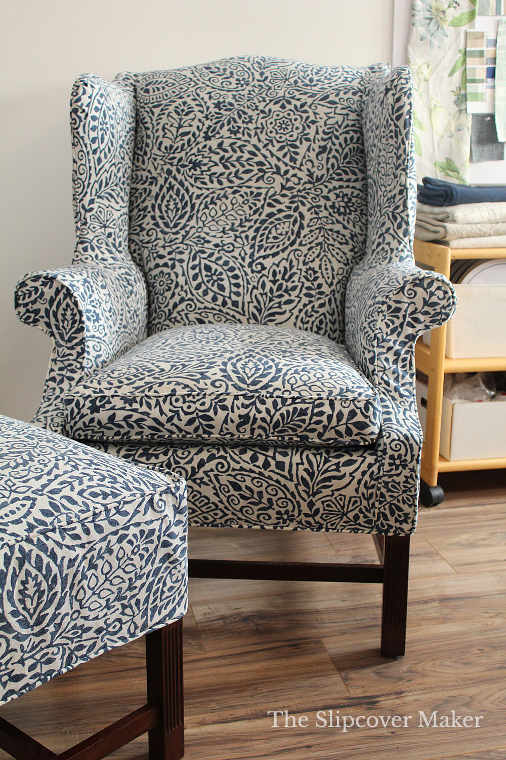 A Simple Slipcover Fix for a Complicated Wing Back Chair The