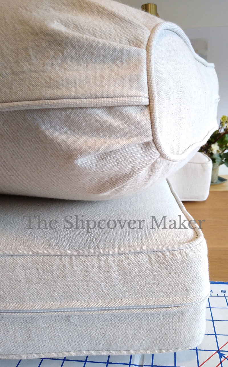 Loveseat Cushion Covers Oatmeal Cotton Linen