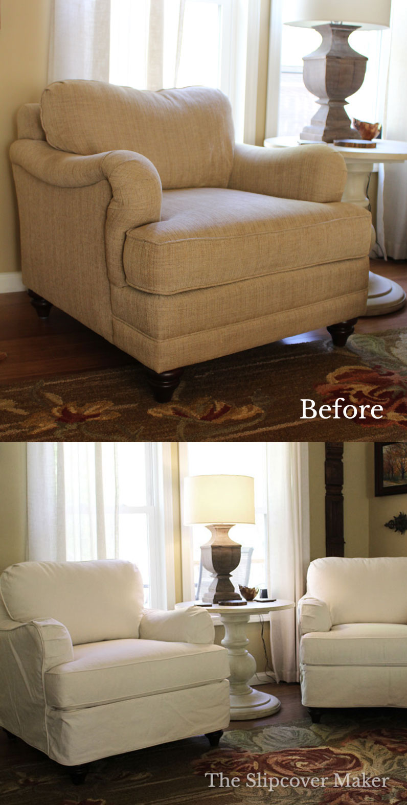 English Rolled Arm Chair Slipcover