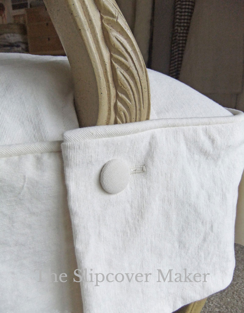 French Chair Canvas Slipcover Detail