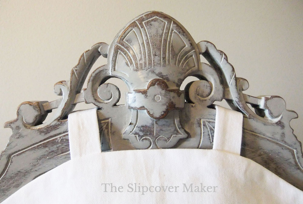 Ornate Chair with New Paint and Slipcover