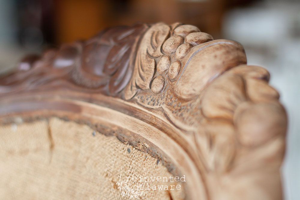 Sanded Wood Detail on Old Chair