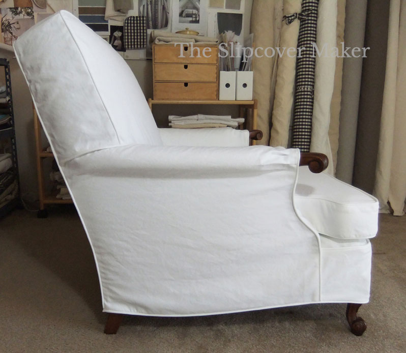 White Twill Slipcover Club Chair
