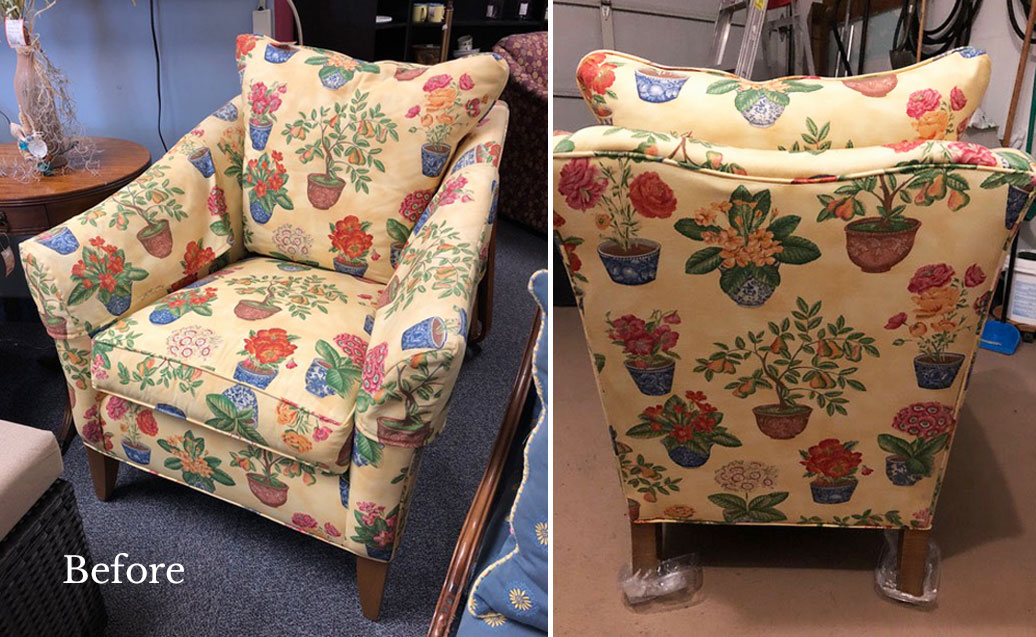 ethan allen slipcovered chairs