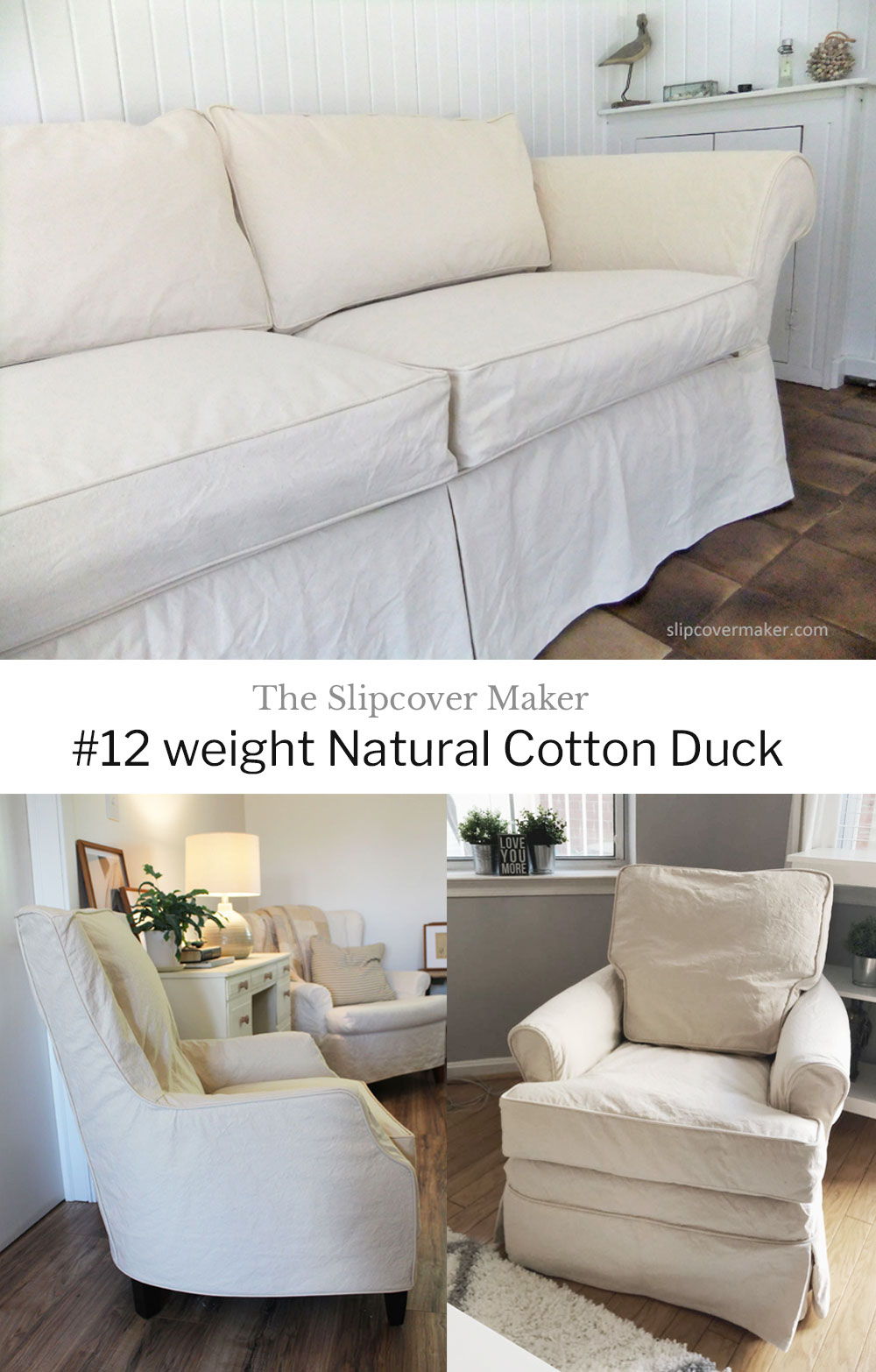 Durable Washed Cotton Duck Slipcovers