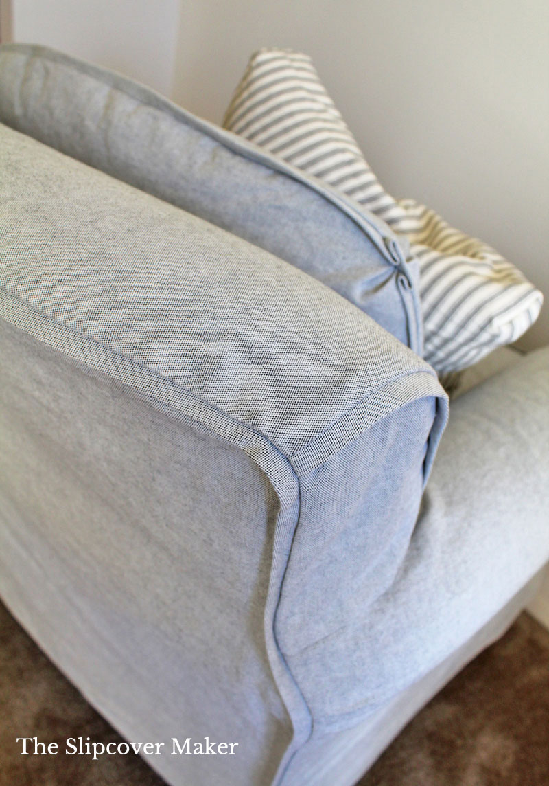 Yarn Dye Canvas Slipcover with French Welt