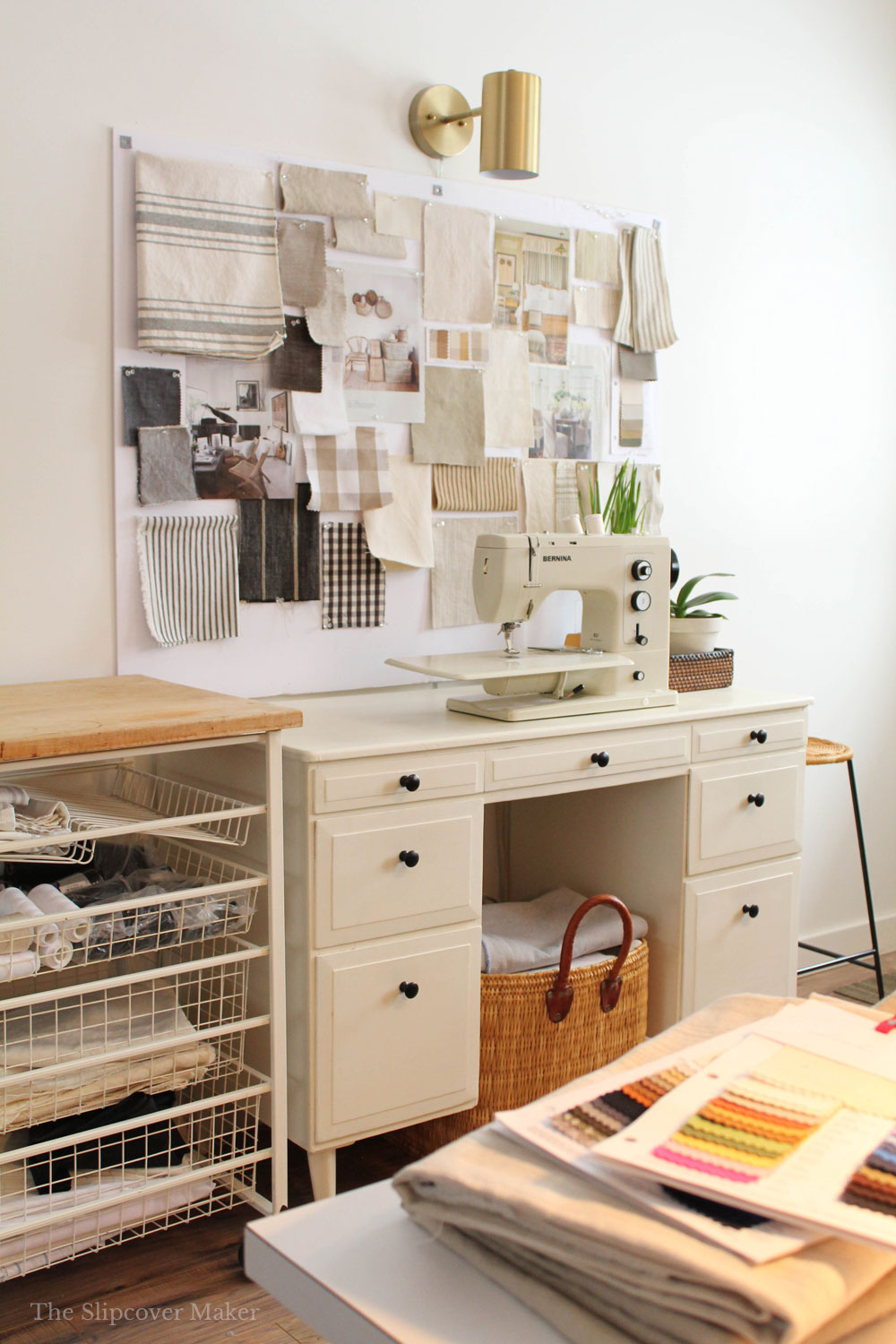 My Tiny Slipcover Workroom + Tips for Flourishing in a Small Space