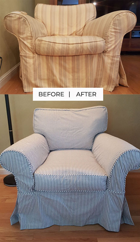 Ticking Stripe Slipcover Replacement