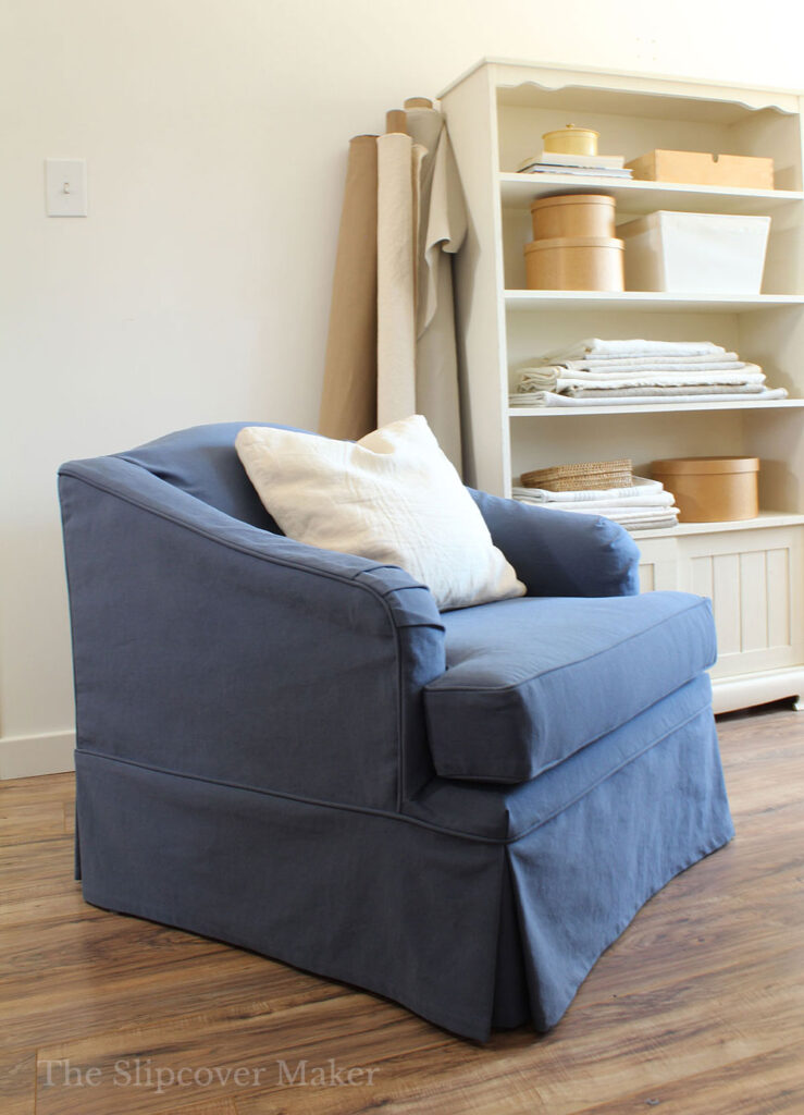 How To Pin Fit A Slipcover Right Side, Slipcover For Armchair And Ottoman