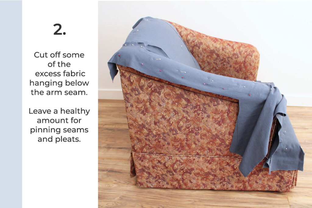 Cut off excess of inner arm fabric.