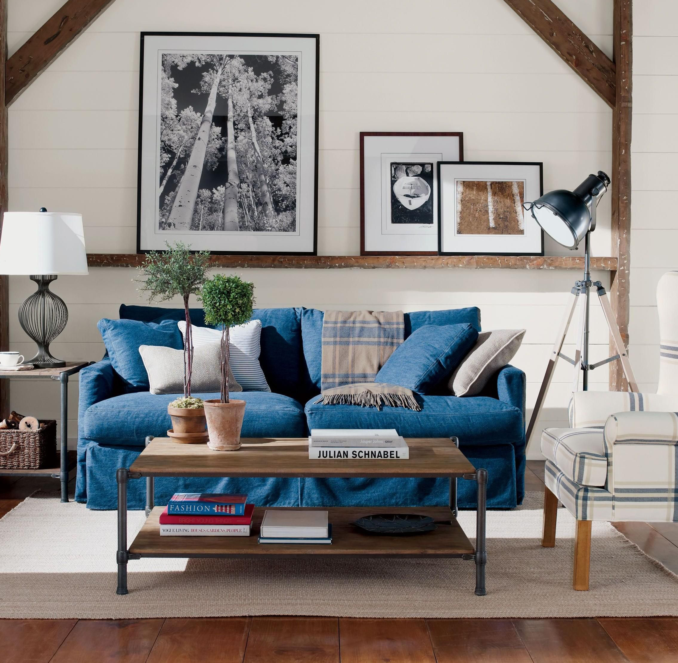 Denim best sale slipcover chair