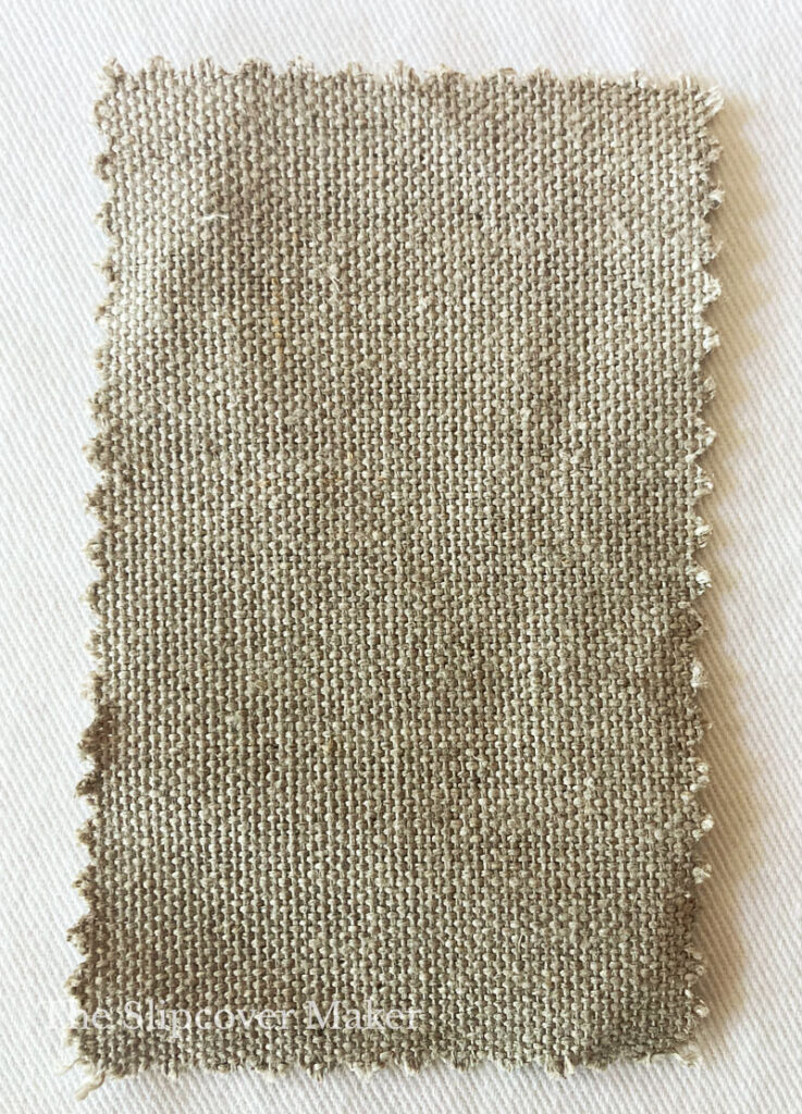 Linen fabric swatch burlap color.
