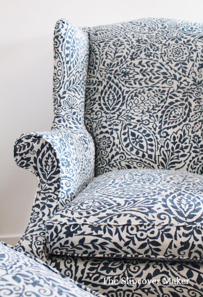 Slipcovers for wingback discount chairs with square cushion