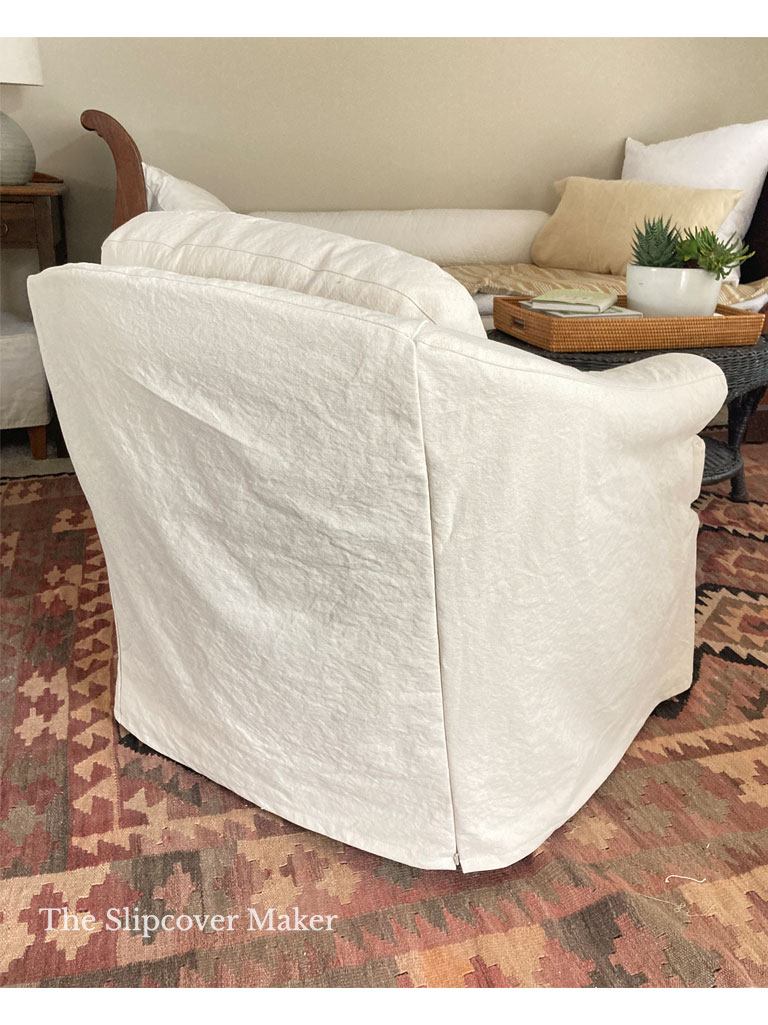 Natural canvas slipcover with invisible zipper.