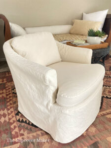 Natura canvas slipcovered armchair.
