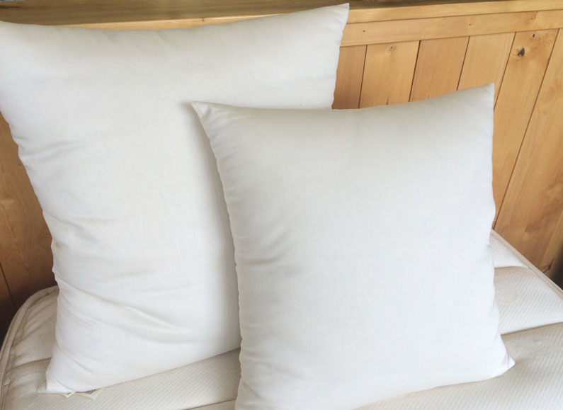 ORGANIC COTTON Filled Pillow Inserts with Organic Cotton Covers