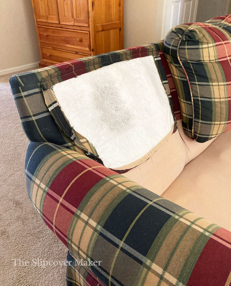 Old-Plaid-Lazy-Boy-Sofa – The Slipcover Maker