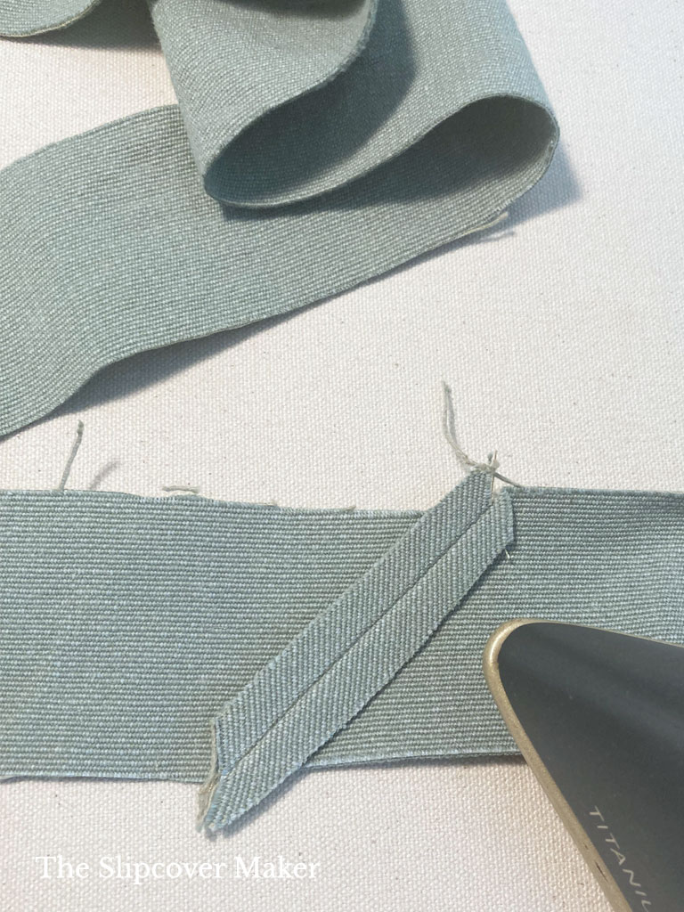 Flange strips stitch together and pressed.