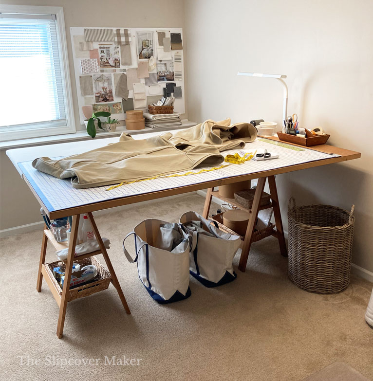 DIY Modular Slipcover Worktable for Small Spaces