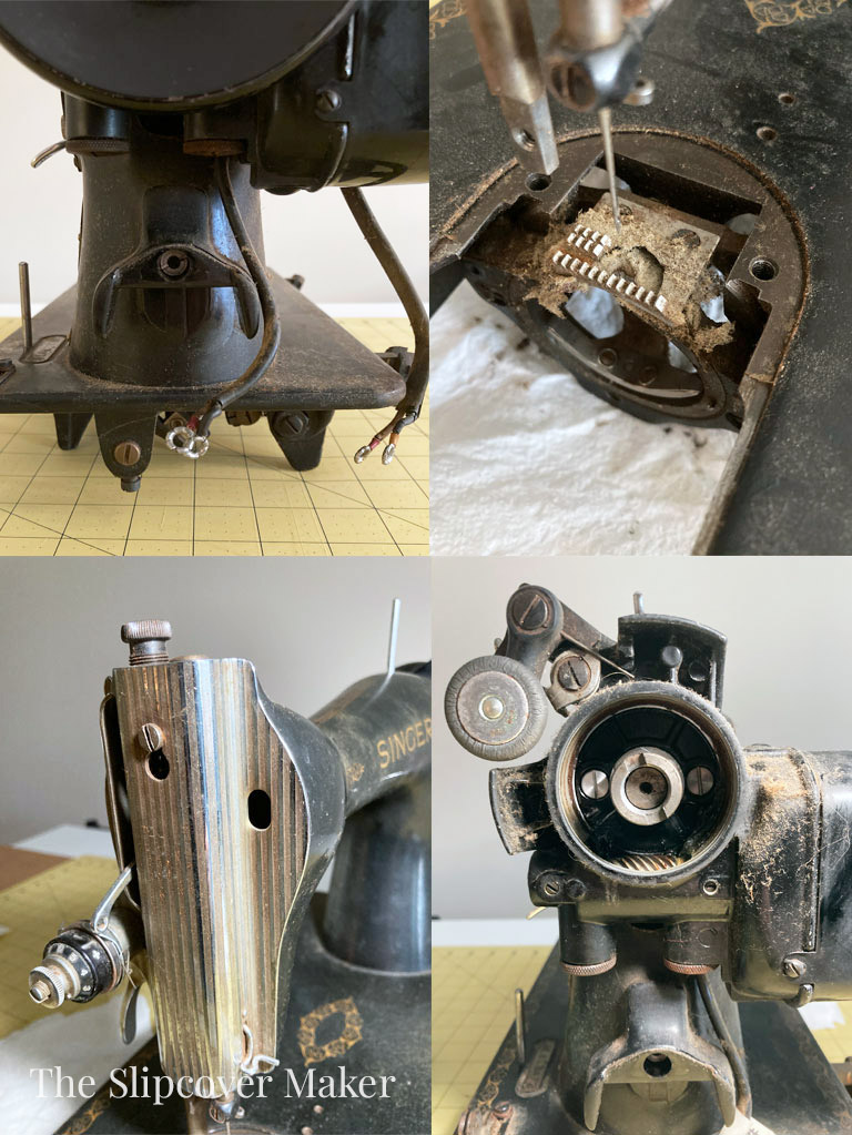 And old, dirty Singer sewing machine.